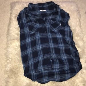 oversized blue button up shirt